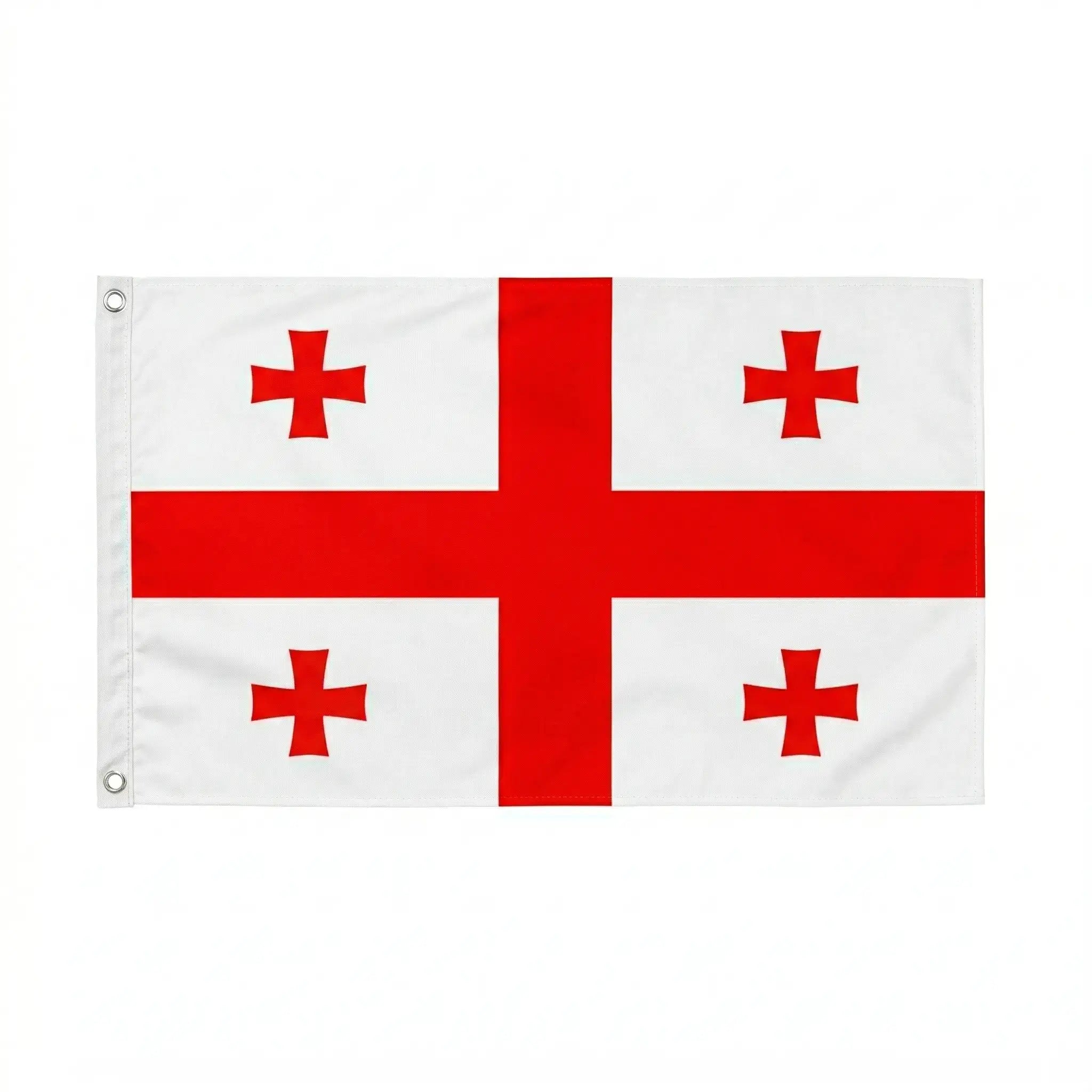 Georgia flag with red crosses on white background, premium Caucasus flag