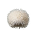 White wool papakha Caucasian traditional mountain hat on white background